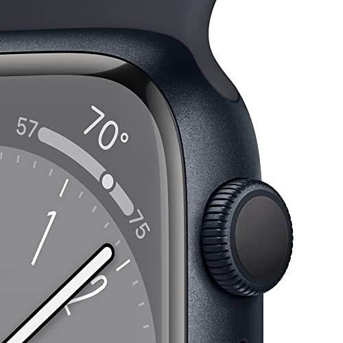 Apple Watch Series 8 GPS 41mm Midnight Aluminum Case w Midnight Sport Band - S/M (2022)