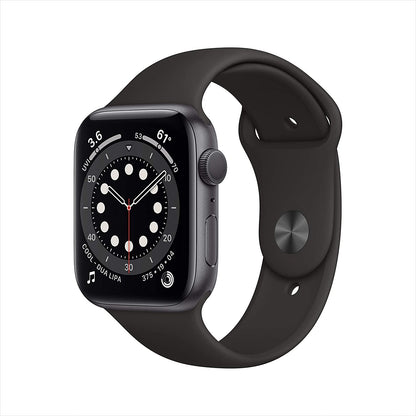 Apple Watch Series 6 GPS, 44mm Space Gray Aluminum Case w Black Sport Band