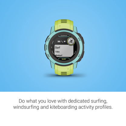 Garmin Instinct 2S, Surf-Edition, Smaller-Sized GPS Outdoor Watch, Surfing Features, Multi-GNSS Support, Tracback Routing, Waikiki