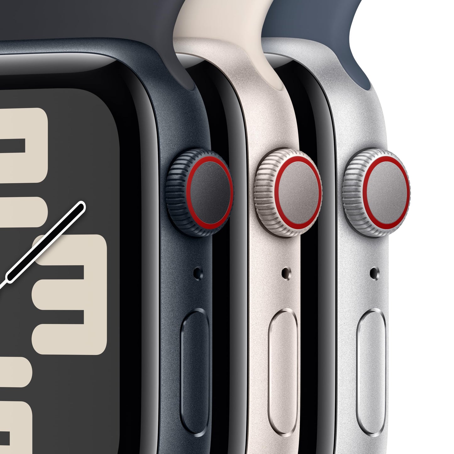 Apple Watch SE GPS + Cellular 44mm Silver Aluminum Case with Storm Blue Sport Band - M/L (2023)