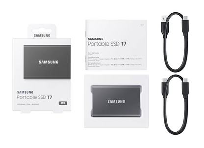 Samsung T7 2TB Portable SSD - MU-PC2T0T/AM - USB 3.2 - Titan Grey