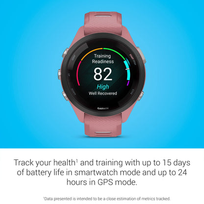 Garmin Forerunner 265S Running Smartwatch, Light Pink and Powder Gray