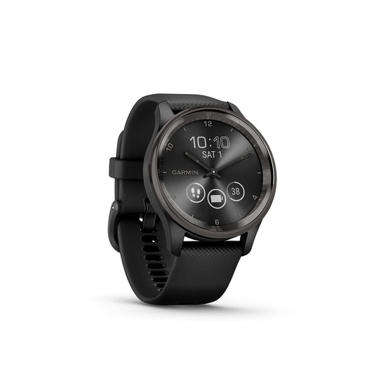 Garmin vívomove Trend, Stylish Hybrid Smartwatch, Long-Lasting Battery Life, Dynamic Watch Hands and Touchscreen Display, Black