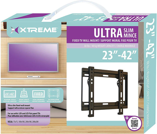 Xtreme Ultra Slim Fixed TV Wall Mount, 23in - 42in