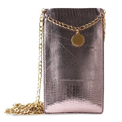 PURO Glam Chain Eco-Leather with 2 Card Slot Universal Pouch