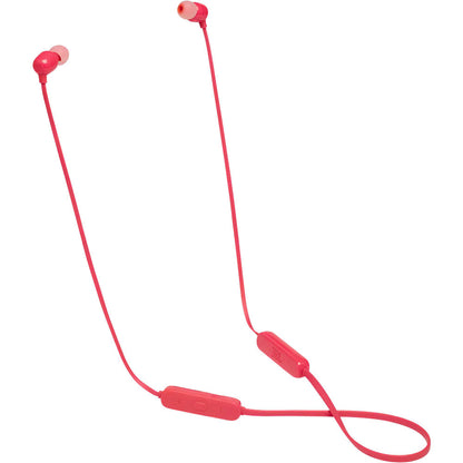 JBL Tune 115BT In-Ear Wireless Headphone with 3-Button Mic/Remote, Flat Cable, Coral