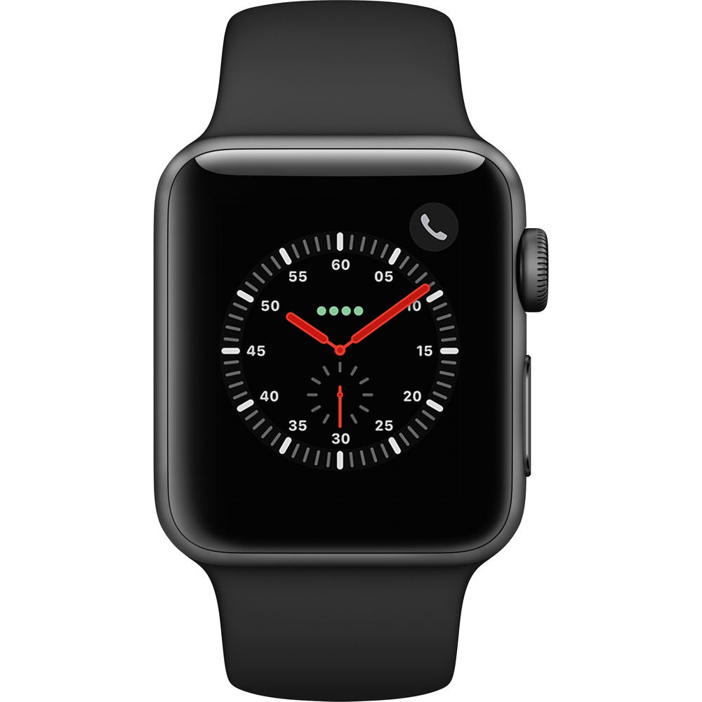 Apple Watch Series 3 GPS + Cellular 38mm Space Gray Aluminum, Black Sport Band