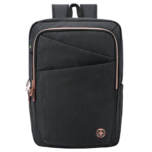 Swissdigital Katy Rose Black Computer Backpack with Built In Apple Find My