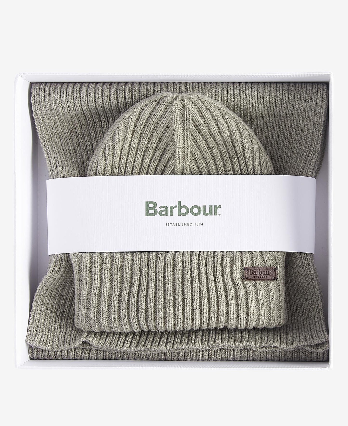 Barbour Men's Crimdon Beanie & Scarf Gift Set - Grey