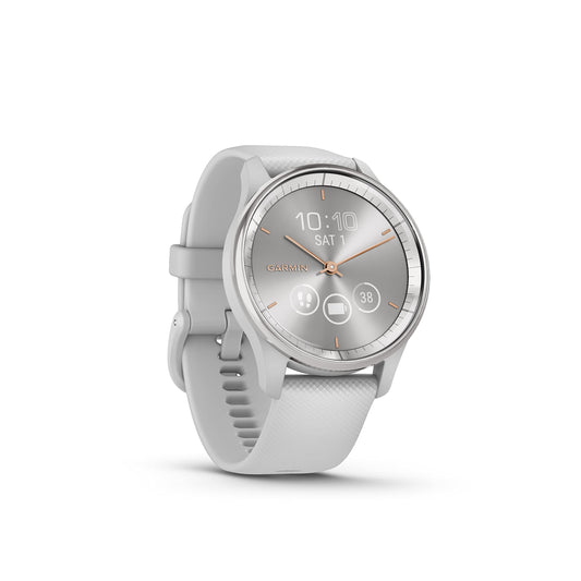 Garmin vívomove Trend, Stylish Hybrid Smartwatch, Long-Lasting Battery Life, Dynamic Watch Hands and Touchscreen Display, Mist Gray