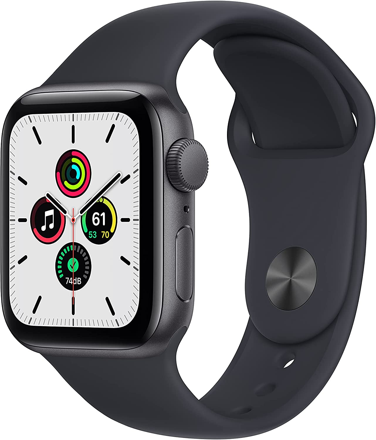(Open Box) Apple Watch SE GPS, 40mm Space Gray Aluminum Case with Midnight Sport Band