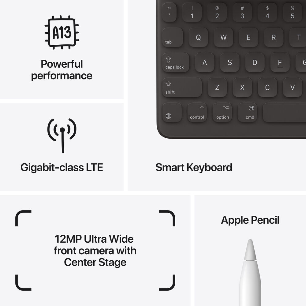 Apple 10.2-inch iPad Wi-Fi + Cellular 256GB - Silver (9th Gen)