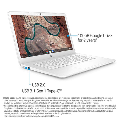 HP Chromebook 14-in Touchscreen, 4GB, 32GB, 14-db0070nr Snow White