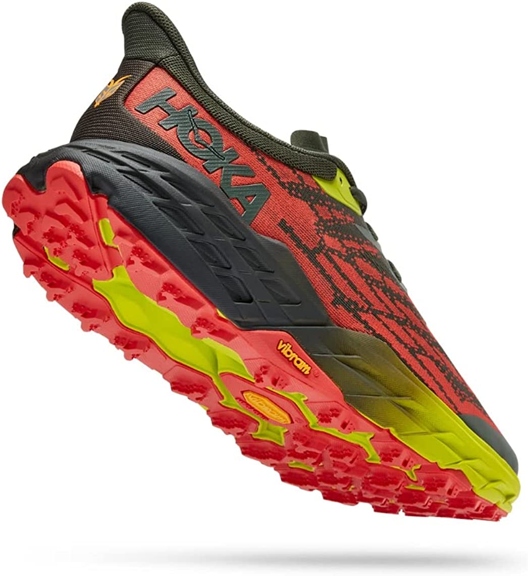 Hoka Speedgoat 5 Men's Trail Running Shoe -Thyme / Fiesta - Size 11