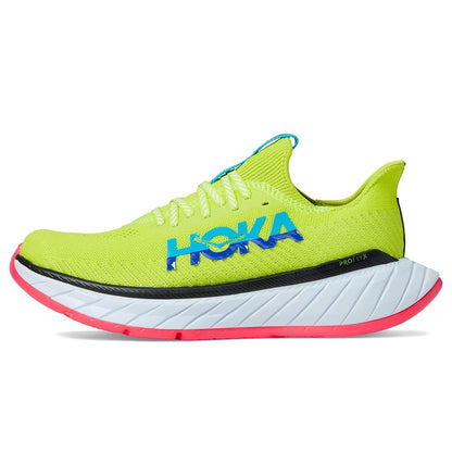 Hoka Carbon X 3 Women's Racing Running Shoe - Evening Primrose / Scuba Blue - Size 9.5