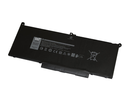 BTI 4-cell 7.6V, 7894mAh Li-Polymer Laptop Battery for Dell Latitude 7280, 7480, 7490 - F3YGT-BTI