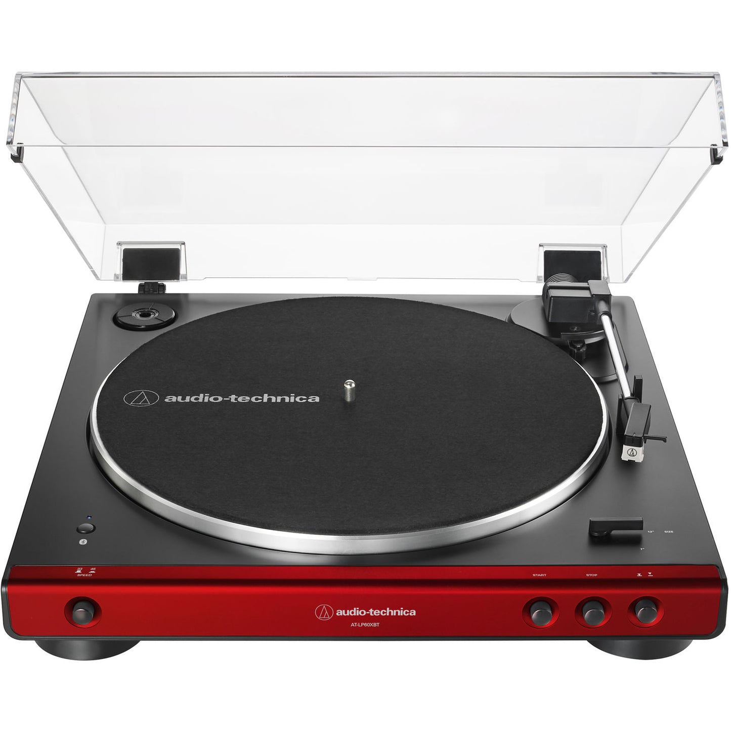 Audio Technica AT-LP60XBT Fully Automatic Wireless Belt-Drive Stereo Turntable, Red & Black