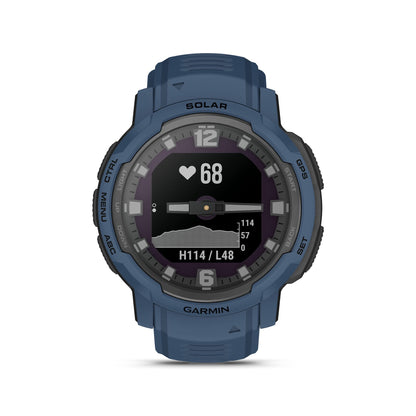 Garmin Instinct Crossover Solar, Rugged Hybrid Smartwatch with Solar Charging, Tidal Blue, Adjustable