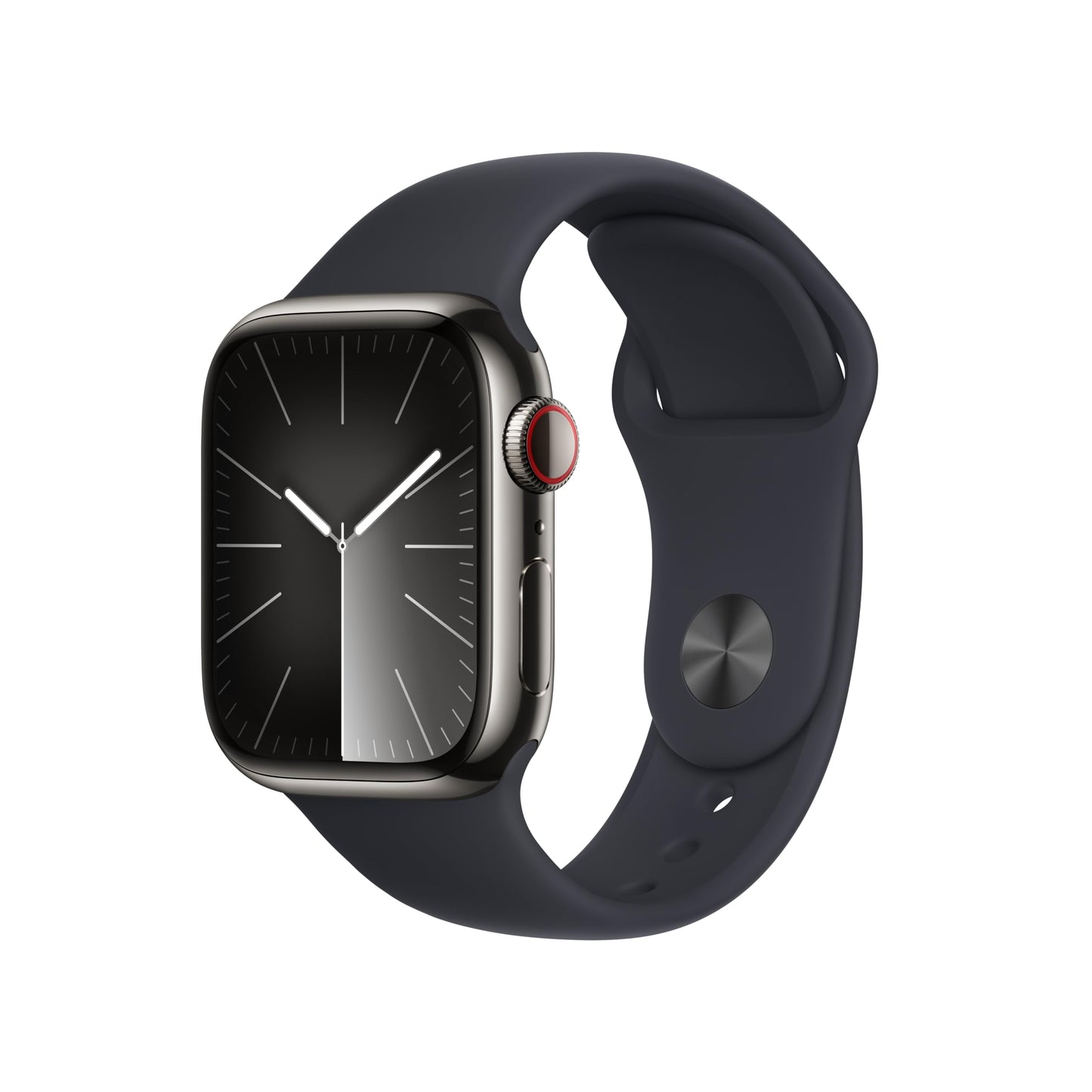 Apple Watch Series 9 GPS + Cellular 41mm Graphite Stainless Steel Case with Midnight Sport Band - S/M (2023)