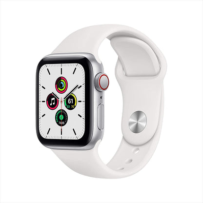 Apple Watch SE GPS + Cellular 40mm Silver Aluminum w White Sport Band