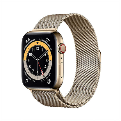 Apple Watch Series 6 GPS + Cellular 44mm Gold Stainless Steel w Gold Milanese Loop