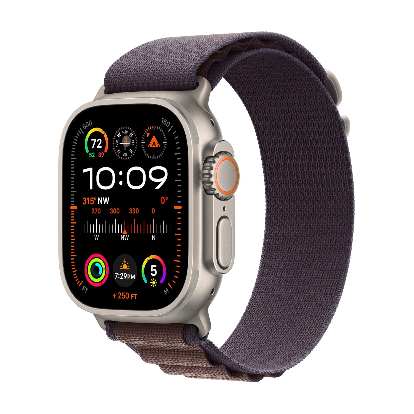 Apple Watch Ultra 2 GPS + Cellular, 49mm Titanium Case with Indigo Alpine Loop - SMALL - MRER3LL/A