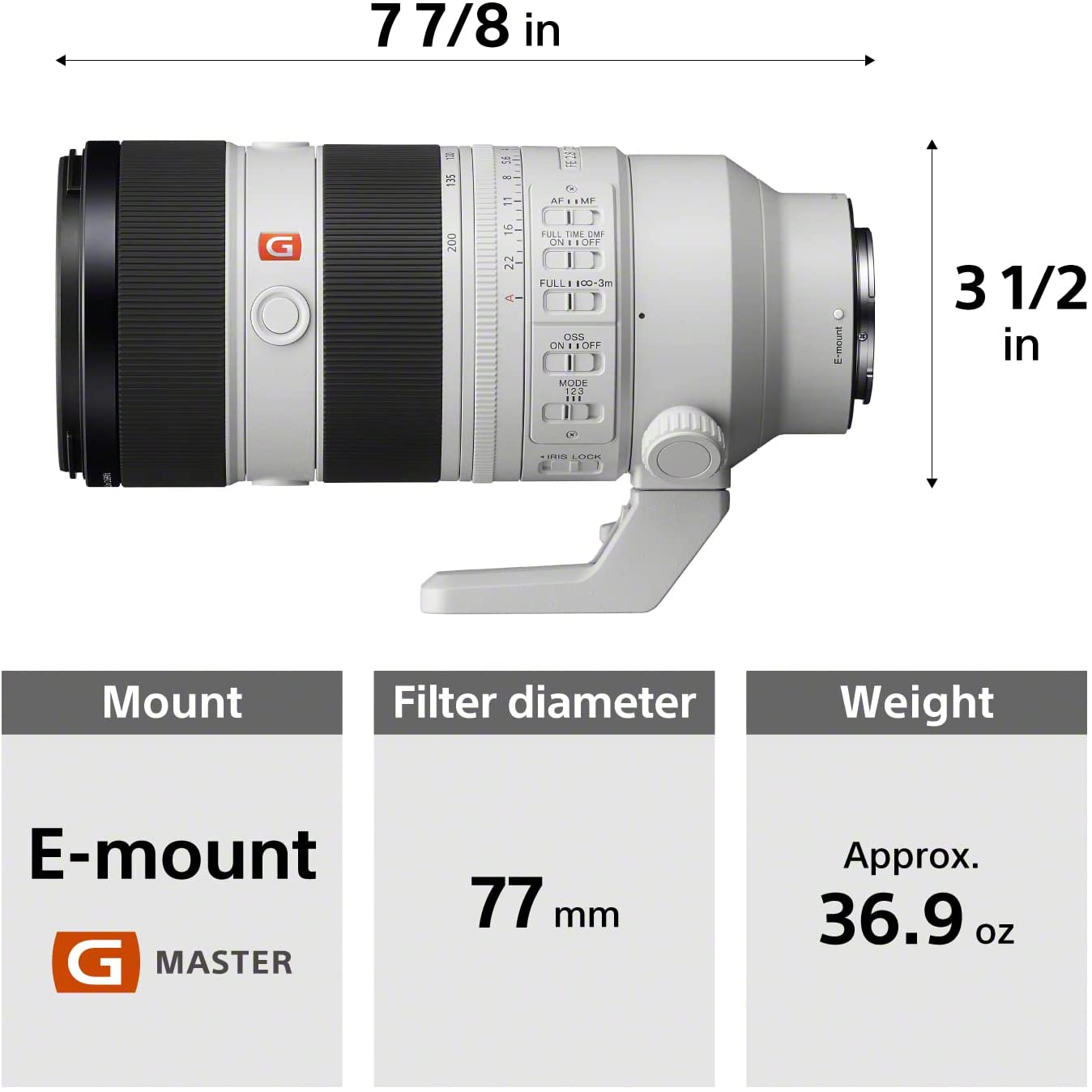 Sony FE 70-200mm F2.8 GM OSS II Full-Frame Telephoto Zoom G Master Len