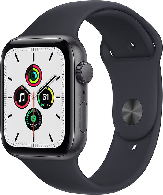 Apple Watch SE GPS, 44mm Space Gray Aluminum Case with Midnight Sport Band