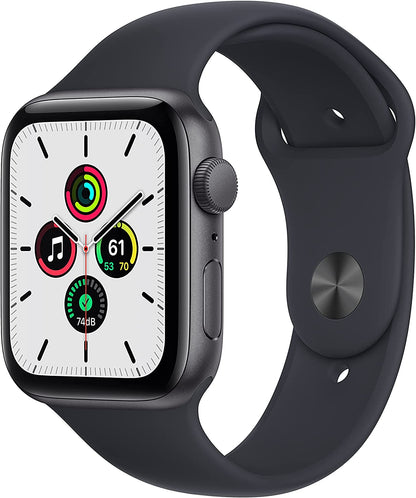 (Open Box) Apple Watch SE GPS, 44mm Space Gray Aluminum Case with Midnight Sport Band