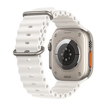 Apple Watch Ultra GPS + Cellular, 49mm Titanium Case w White Ocean Band (2022)