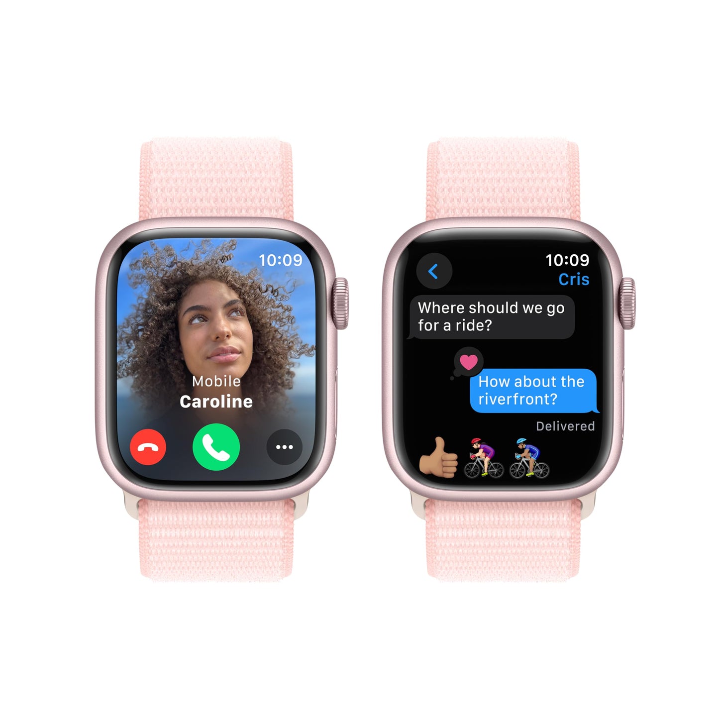 Apple Watch Series 9 GPS 41mm Pink Aluminum Case with Light Pink Sport Loop (2023)