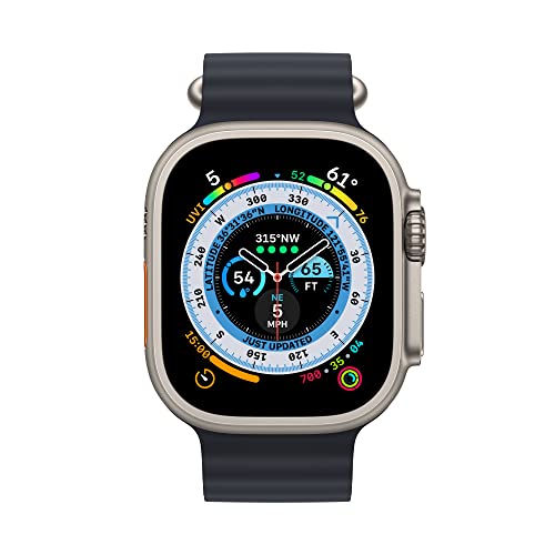 Apple Watch Ultra GPS + Cellular, 49mm Titanium Case w Midnight Ocean Band (2022)