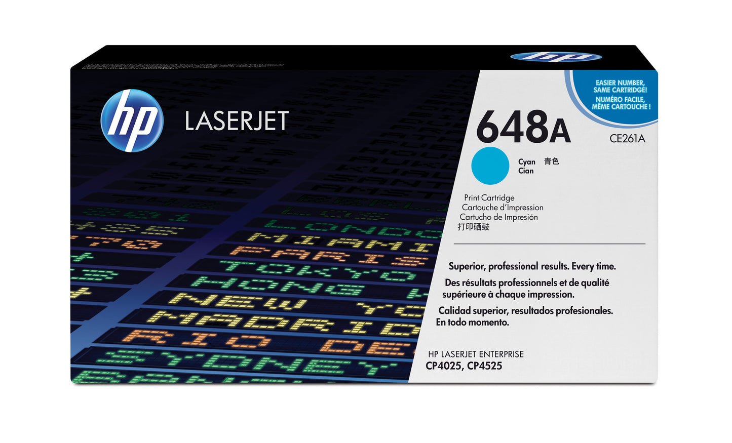 HP 648A (CE261A) LaserJet Toner Cartridge, Cyan