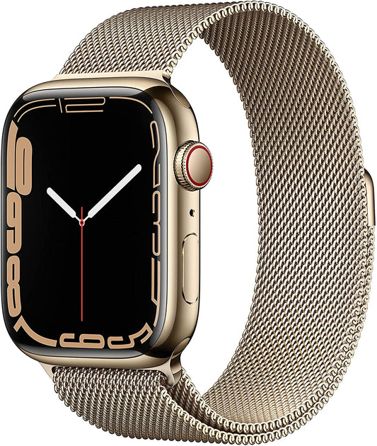 Apple Watch Series 7 GPS + Cellular, 45mm Gold Stainless Steel Case with Gold Milanese Loop