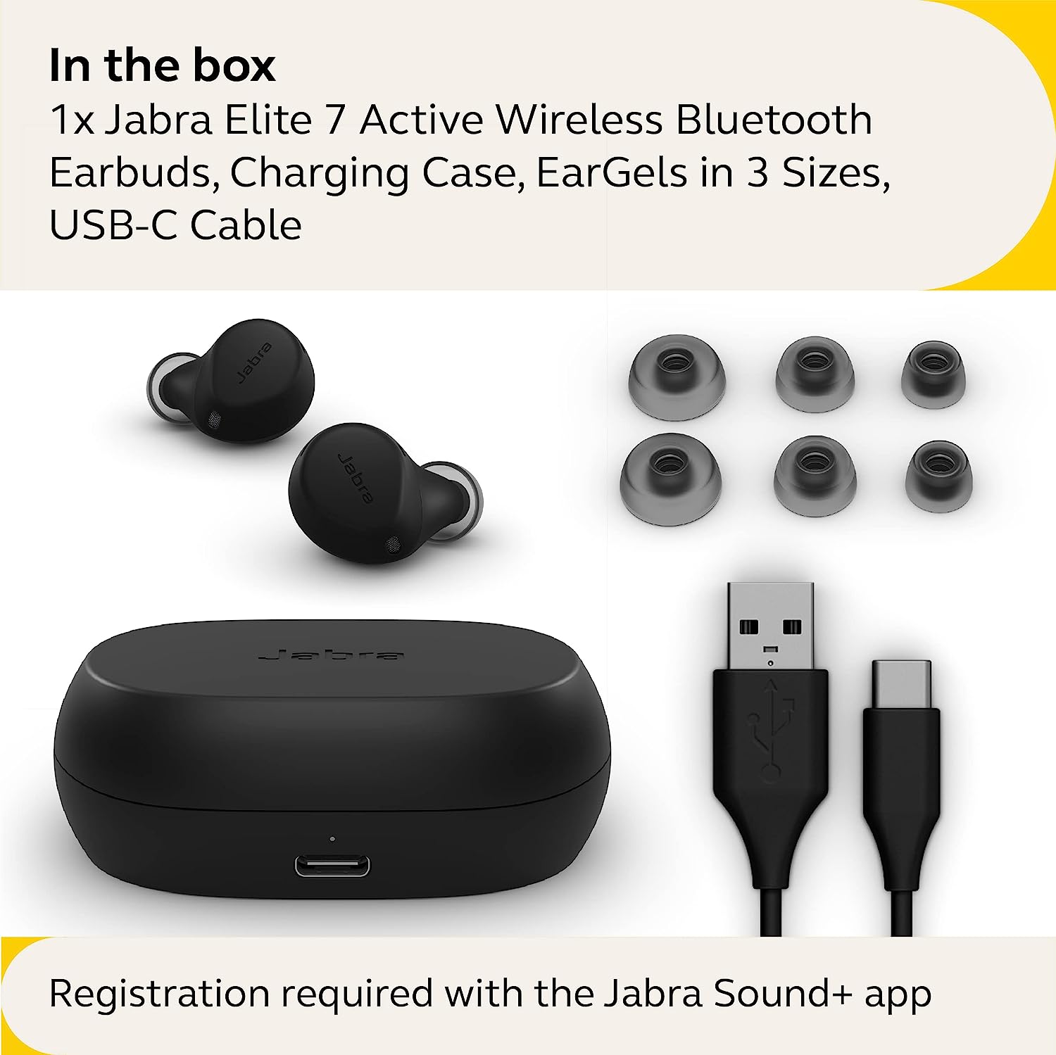 JABRA ELITE 7 ACTIVE TRUE WIRELESS EARPHONE outlets 100-99171000-02 BLACK