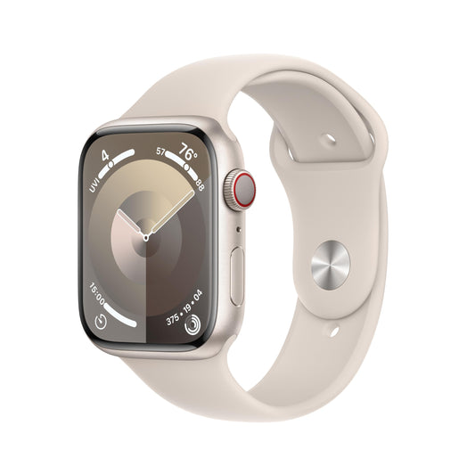 Apple Watch Series 9 GPS + Cellular 45mm Starlight Aluminum Case with Starlight Sport Band - S/M (2023)