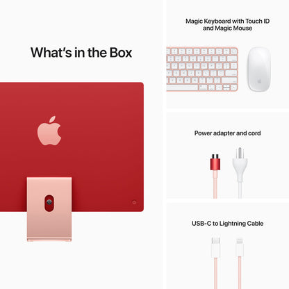 Apple 24-inch iMac w Retina 4.5K - M1 chip w 8‑core CPU  8‑core GPU, 512GB - Pink MGPN3LL/A (Spring 2021)