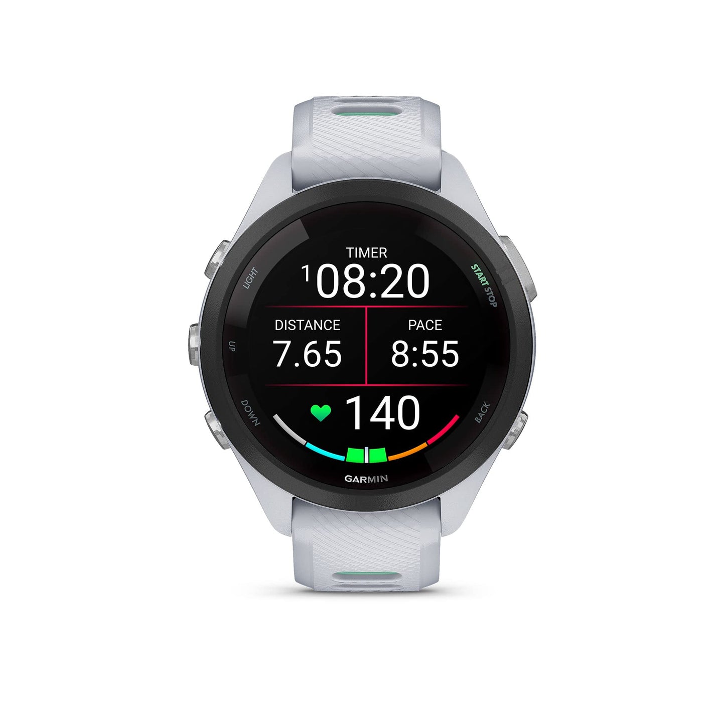 Garmin Forerunner 265S Running Smartwatch, Whitestone and Neo Tropic 42 mm
