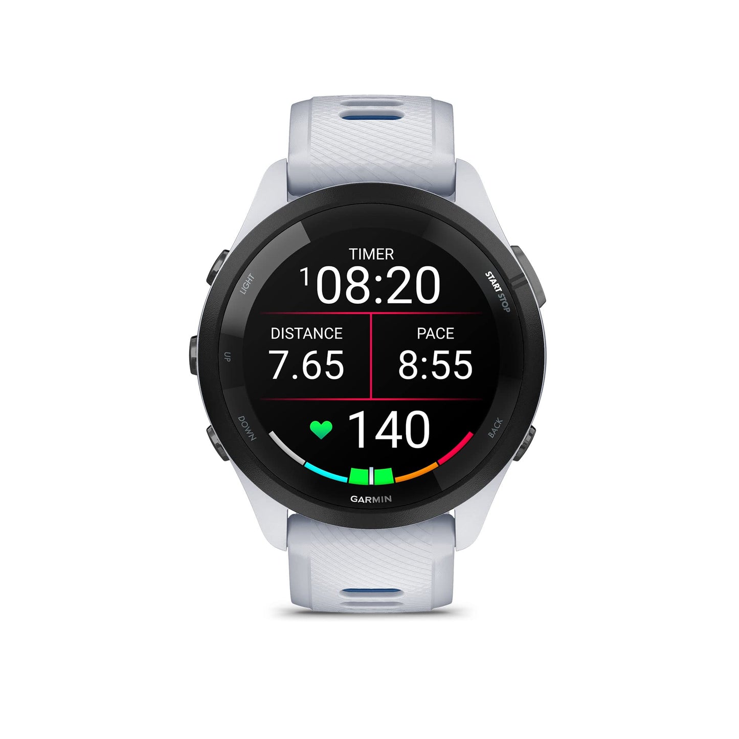 Garmin Forerunner 265 Running Smartwatch, Whitestone and Tidal Blue