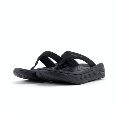 (Open Box) Hoka Ora Recovery Women's Flip Sandal -- Black / Dark Gull Gray - Size 10