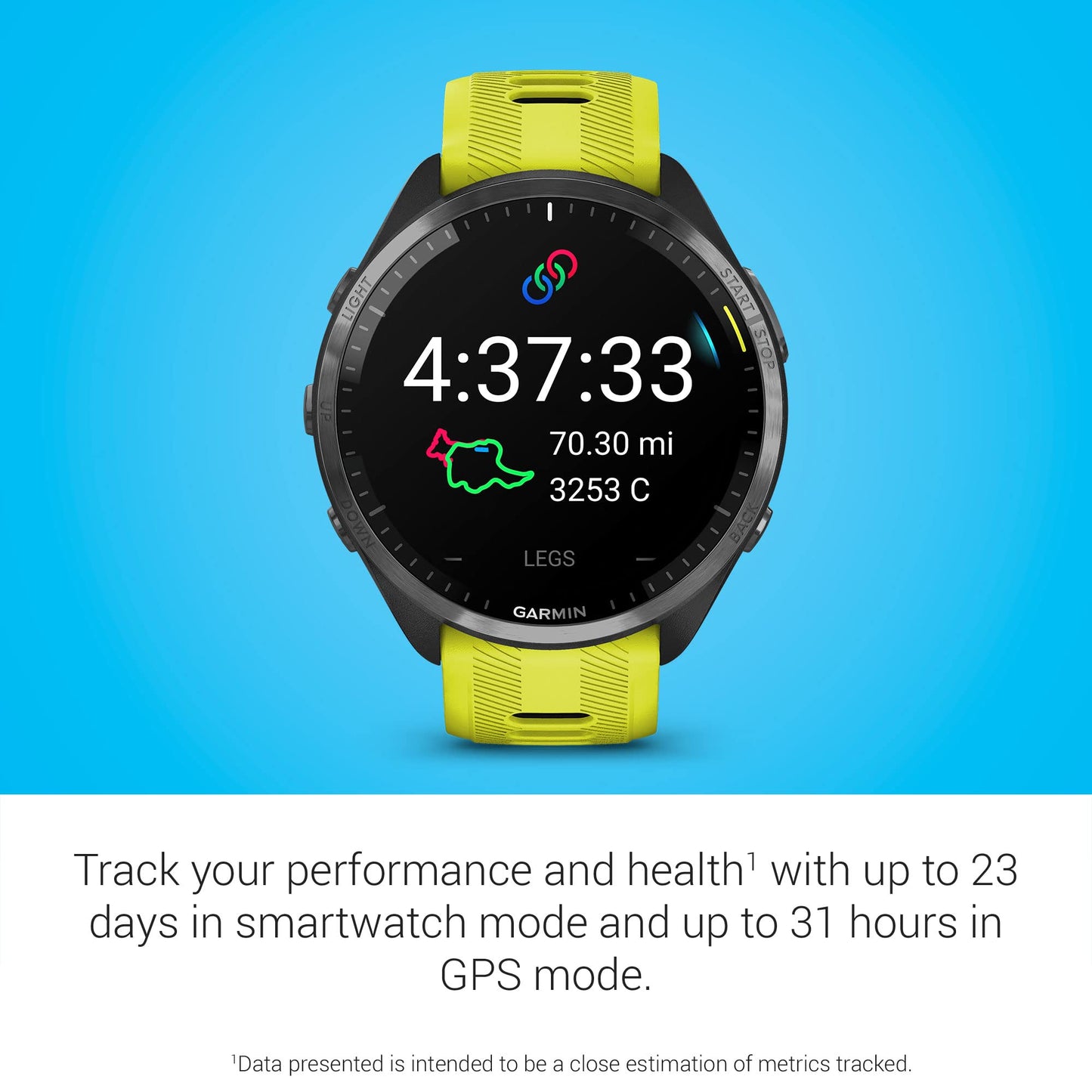 Garmin Forerunner® 965 Running Smartwatch, Amp Yellow and Black