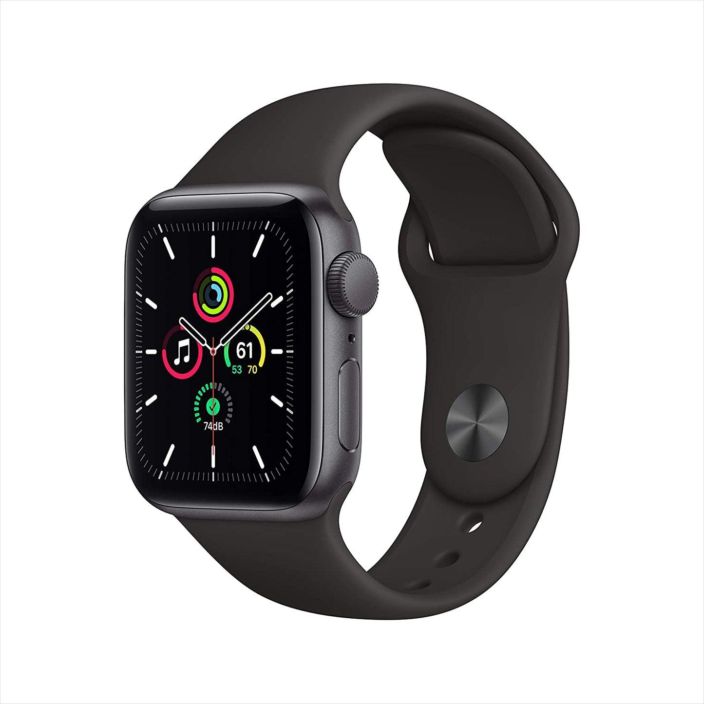 (Open Box) Apple Watch SE GPS, 40mm Space Gray Aluminum Case w Black Sport Band