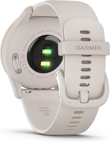 Garmin vívomove Trend, Stylish Hybrid Smartwatch, Long-Lasting Battery Life, Dynamic Watch Hands and Touchscreen Display, Ivory