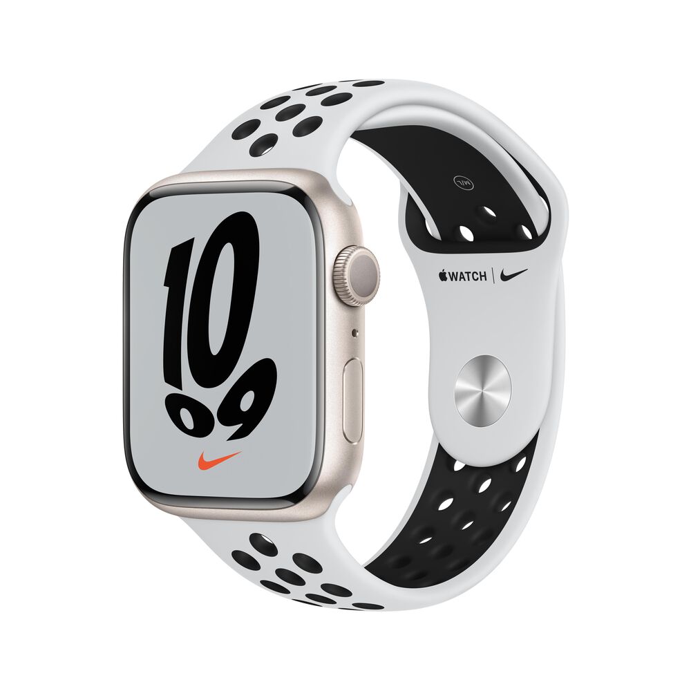 Apple Watch Nike SE GPS, 44mm Silver Aluminum Case with Pure Platinum/Black Nike Sport Band