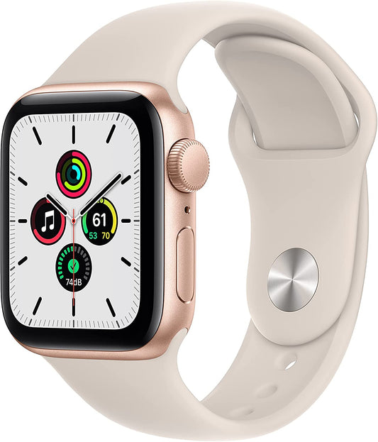 Apple Watch SE GPS, 40mm Gold Aluminum Case with Starlight Sport Band