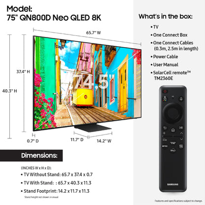 Samsung 75-in QN800D Neo QLED 8K Smart TV - QN75QN800DFXZA (2024)
