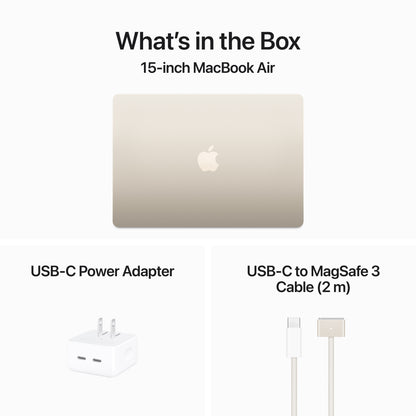 Apple MacBook Air 15-in M3 8C CPU - 10C GPU, 16GB 512GB, Starlight - MXD33LL/A (Spring 2024)