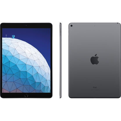 Apple 10.5-inch iPad Air Wi-Fi 64GB - Space Gray 3rd Gen (2019) - Front + Back View