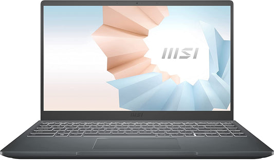MSI Modern 14 Carbon Gray 14-in Ultra Thin Laptop Computer Ryzen 5 8GB 256GB NVMe SSD Win10