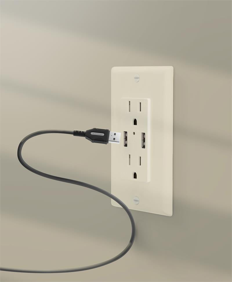 Xtreme Cables 4.2 AMP In-Wall Outlet Replaceable Plate with 2 USB Ports - Almond